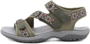Hiking Sandals Women Waterproof Orthopedic Walking Sandals Recovery Sport Outdoor Hiking Water Sandals Adjustable Strap Sandals with Comfortable Plantar Fasciitis Arch Support