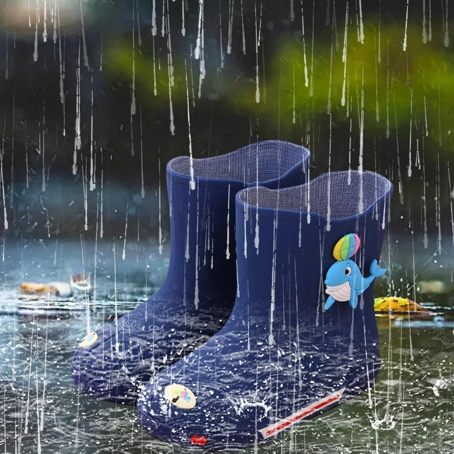 IWIHMIV Rain Boots for Boys Toddler Rain Boots Baby Rain Boots Short Rain Boots for Toddler Lightweight And Waterproof Rain Boots