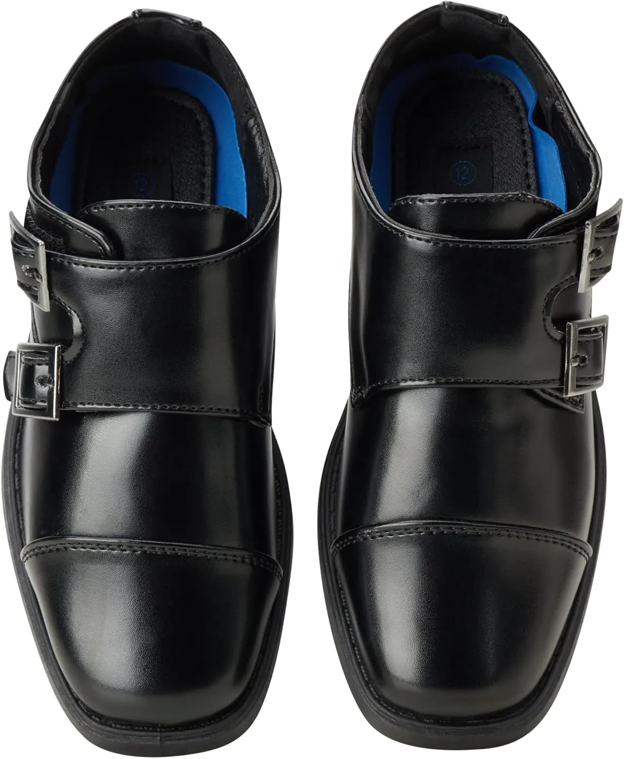 Josmo Boy??s Dress Shoes ?C Hook and Loop Double Monk Strap Cap Toe Oxford Loafers (Little Kid/Big Kid)