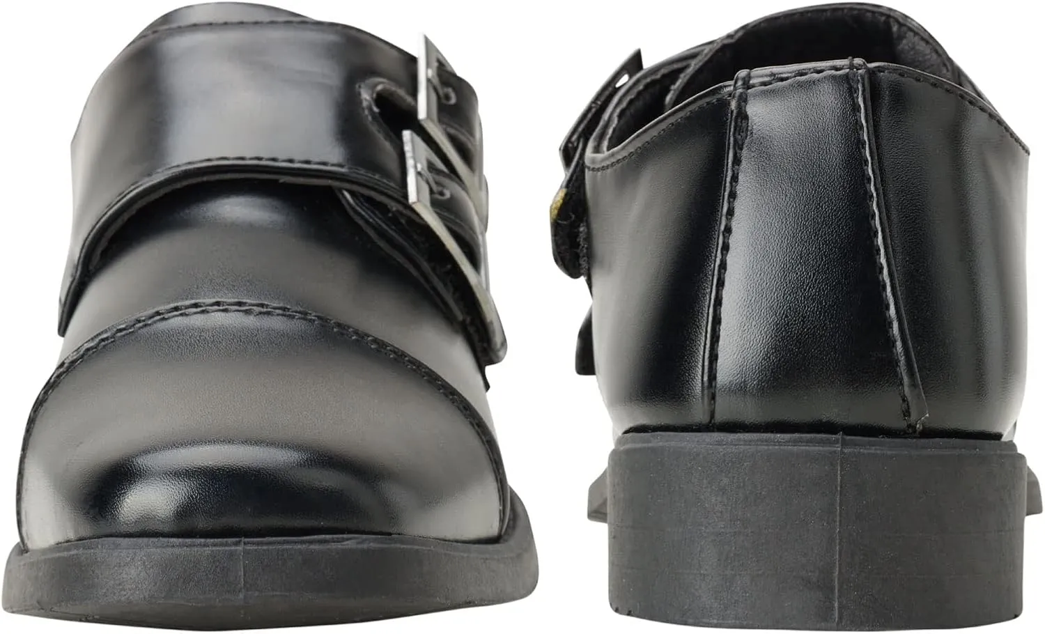 Josmo Boy??s Dress Shoes ?C Hook and Loop Double Monk Strap Cap Toe Oxford Loafers (Little Kid/Big Kid)