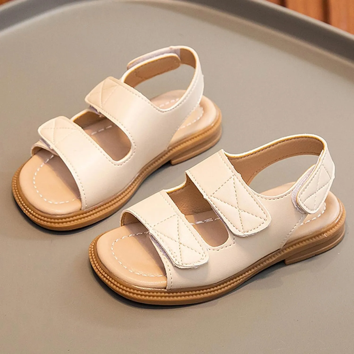Kids' Sandals Summer Girls' Big Kids' Beach Shoes Girls' Soft Soled Casual Shoes for White Sandals for Toddler