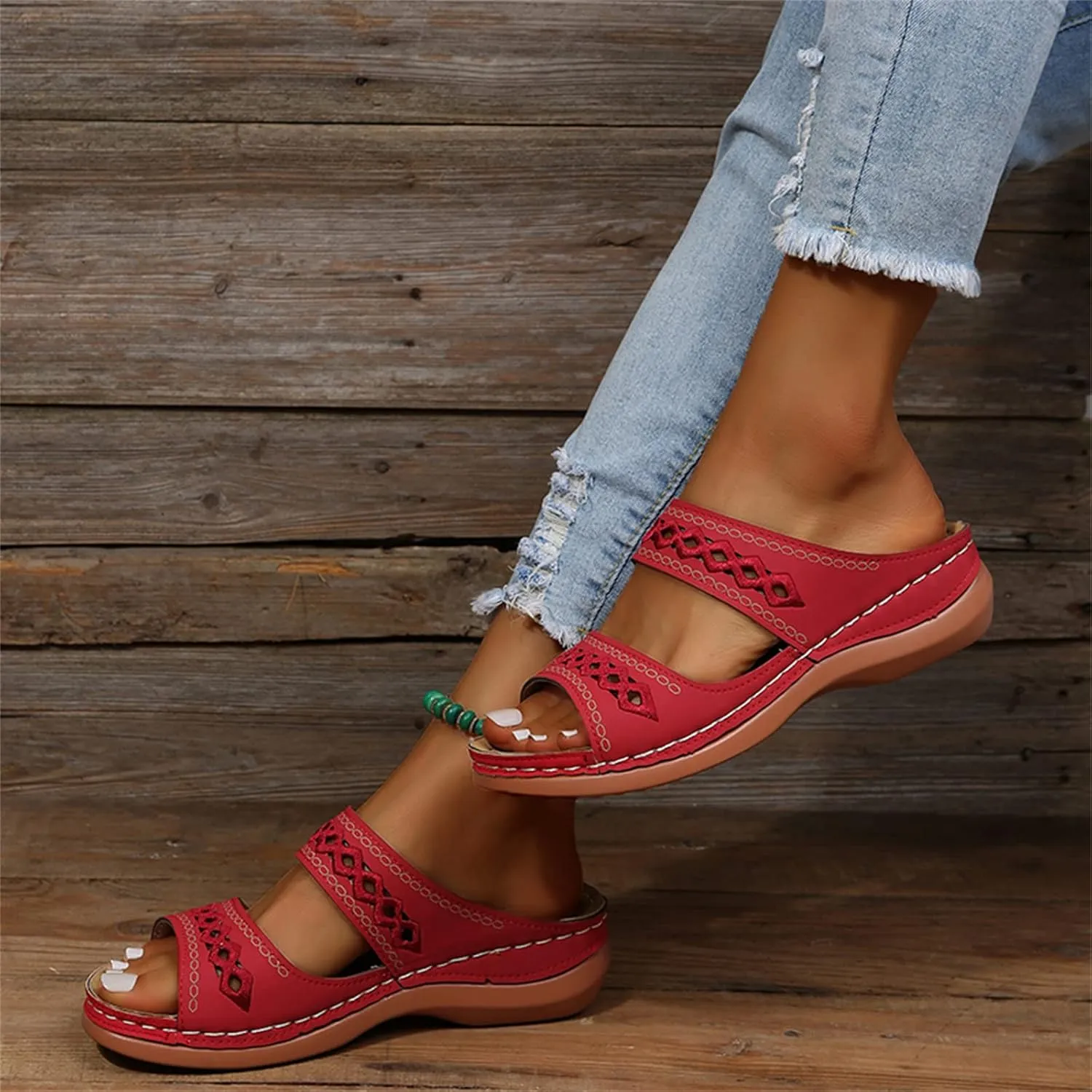 Ladmiple Womens Sandals With Arch Support Dressy Orthopedic Flip Flops Soft Comfortable Orthotic Slides Summer Beach Shoes