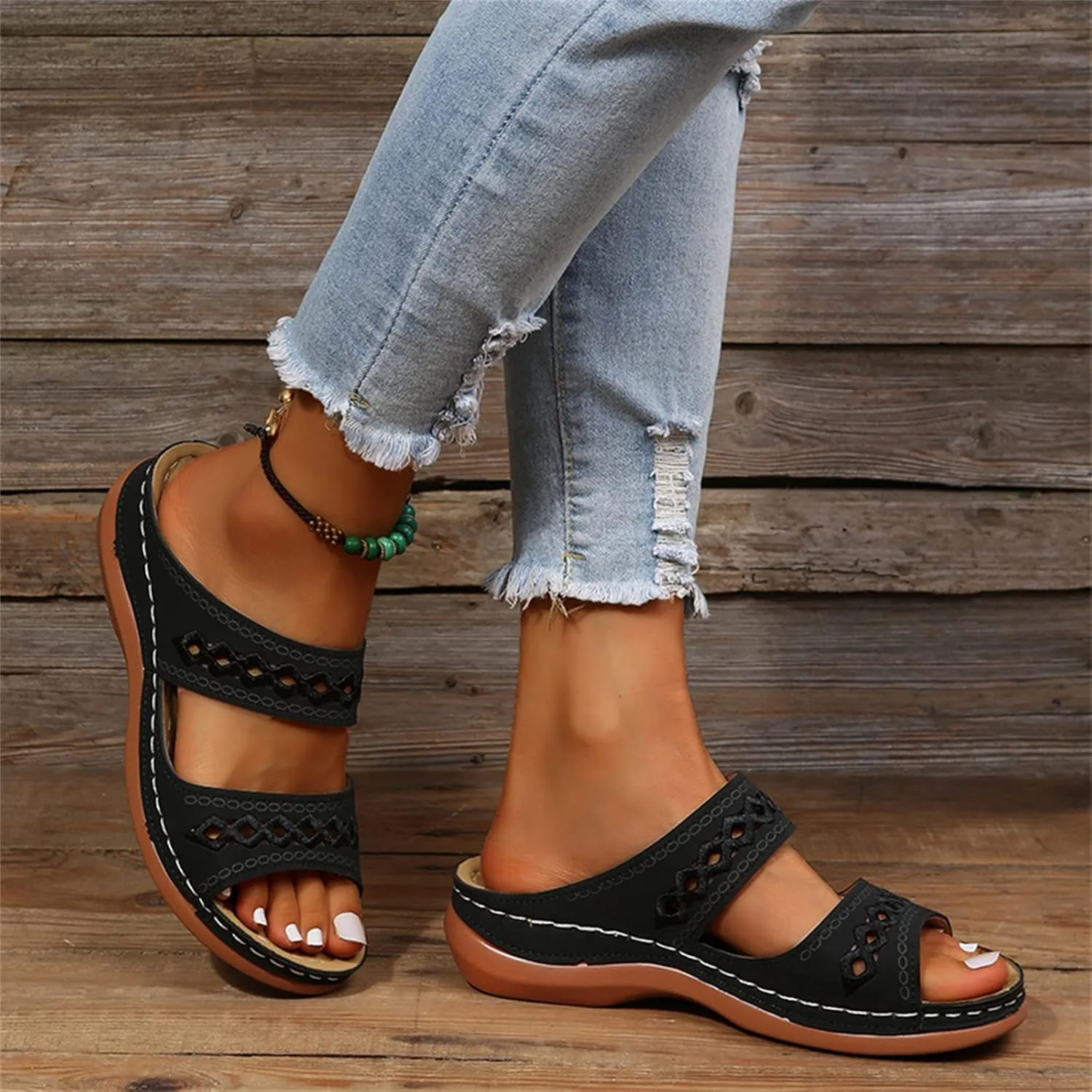 Ladmiple Womens Sandals With Arch Support Dressy Orthopedic Flip Flops Soft Comfortable Orthotic Slides Summer Beach Shoes