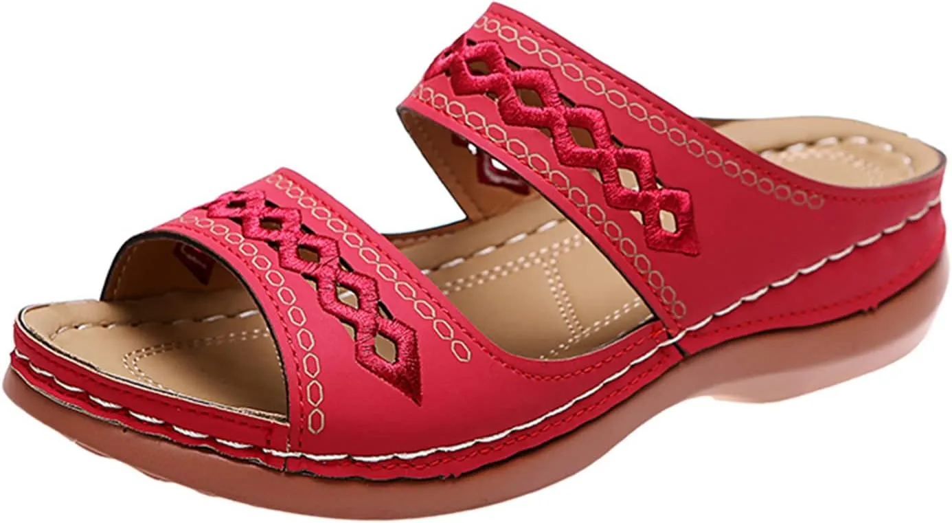 Ladmiple Womens Sandals With Arch Support Dressy Orthopedic Flip Flops Soft Comfortable Orthotic Slides Summer Beach Shoes
