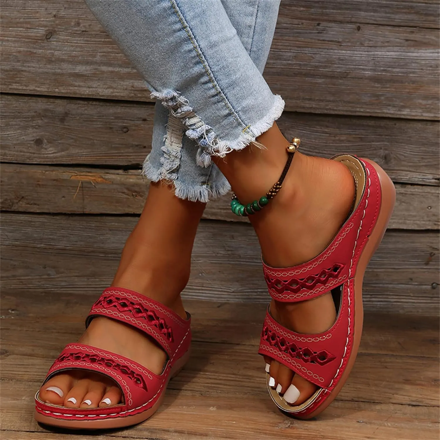 Ladmiple Womens Sandals With Arch Support Dressy Orthopedic Flip Flops Soft Comfortable Orthotic Slides Summer Beach Shoes