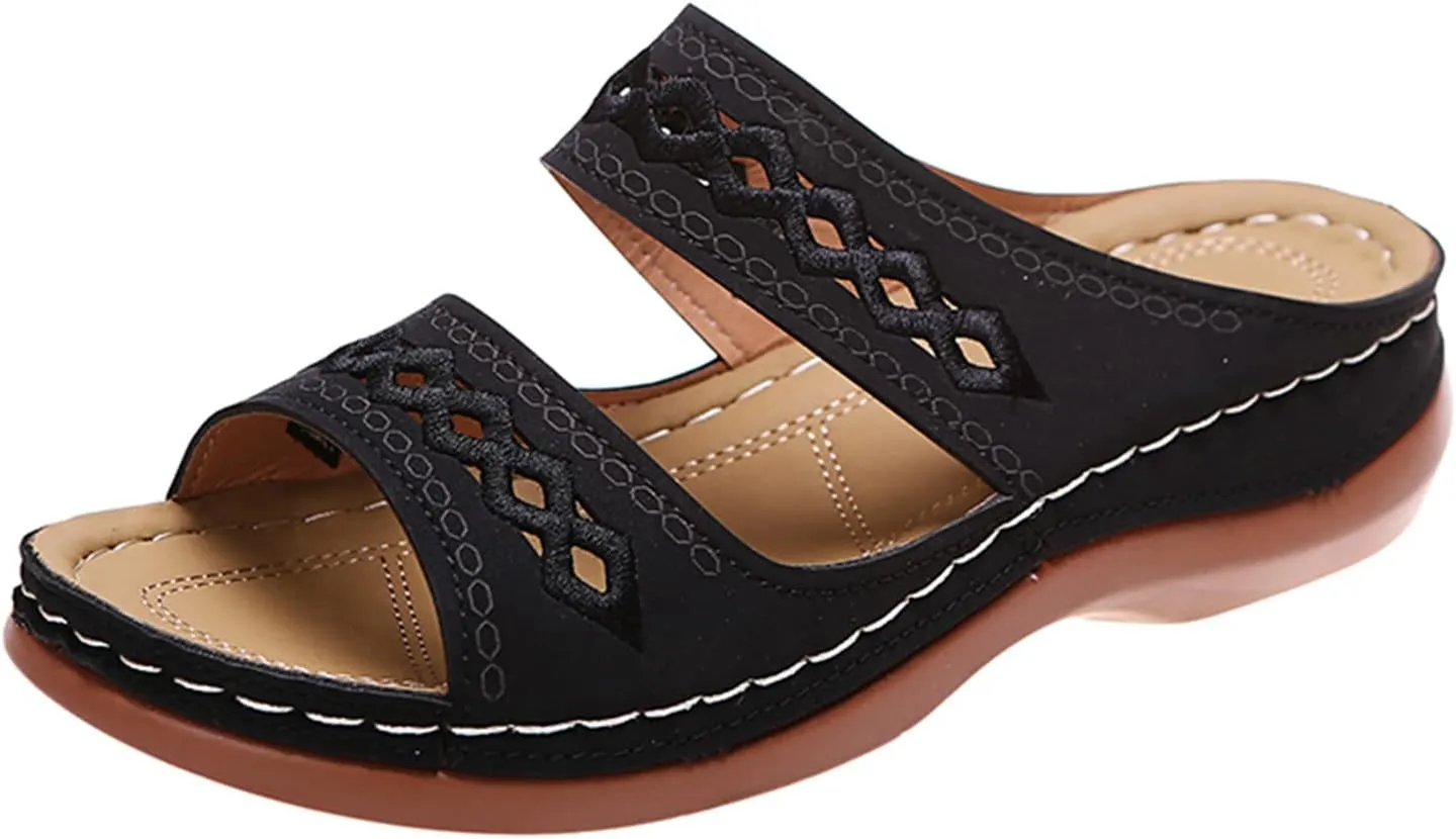 Ladmiple Womens Sandals With Arch Support Dressy Orthopedic Flip Flops Soft Comfortable Orthotic Slides Summer Beach Shoes