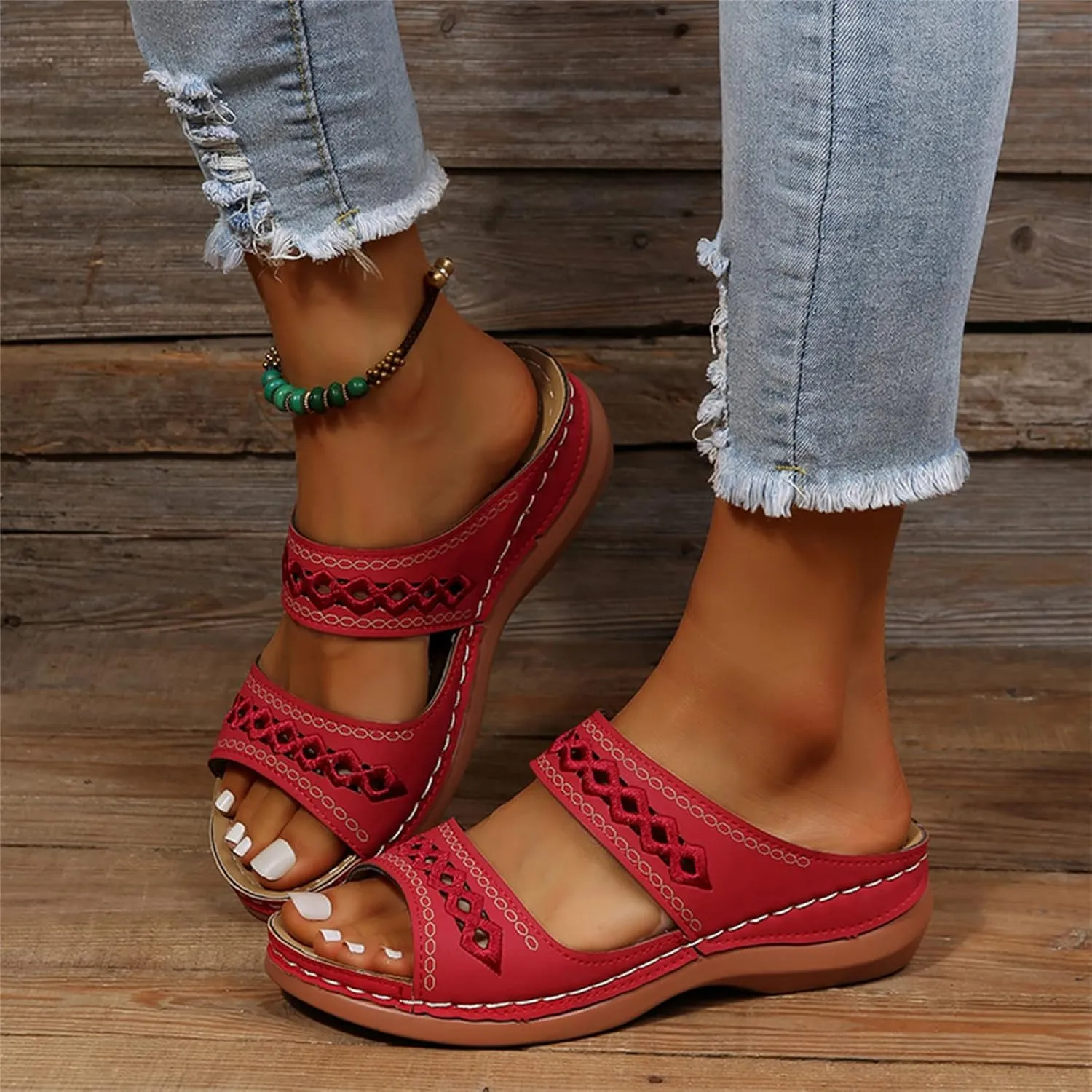 Ladmiple Womens Sandals With Arch Support Dressy Orthopedic Flip Flops Soft Comfortable Orthotic Slides Summer Beach Shoes