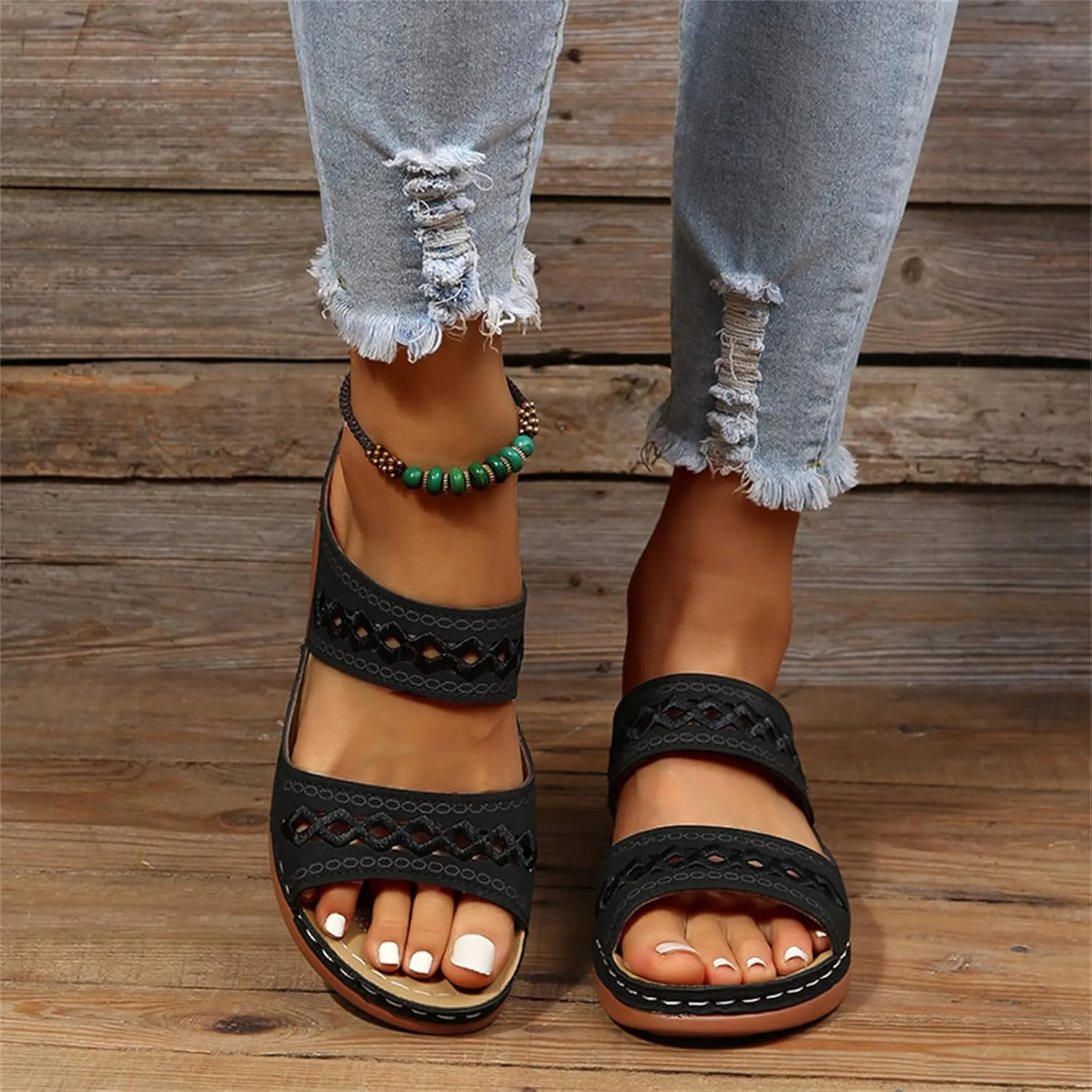 Ladmiple Womens Sandals With Arch Support Dressy Orthopedic Flip Flops Soft Comfortable Orthotic Slides Summer Beach Shoes