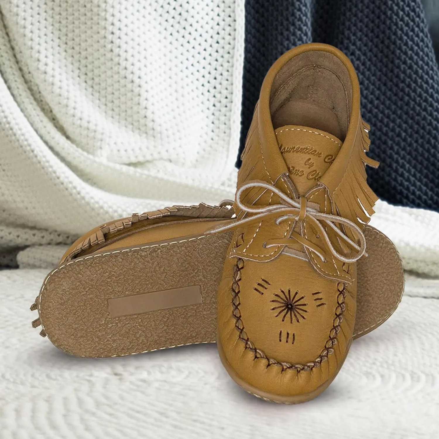 Laurentian Chief Moccasins Women Ankle Boot ?C Stylish Ankle Boots with Inca Embroidery, Comfortable Insole, Durable Rubber Sole, Made in Canada