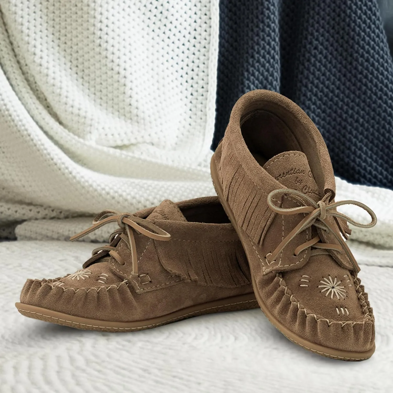 Laurentian Chief Moccasins Women Ankle Boot ?C Stylish Ankle Boots with Inca Embroidery, Comfortable Insole, Durable Rubber Sole, Made in Canada