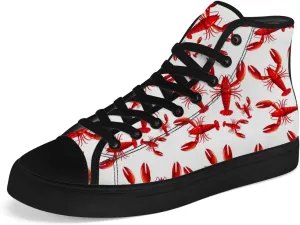 Lobster High Top Canvas Shoes for Men Women High Top Sneakers Lace Up Casual Shoes Gifts for Papa Mama