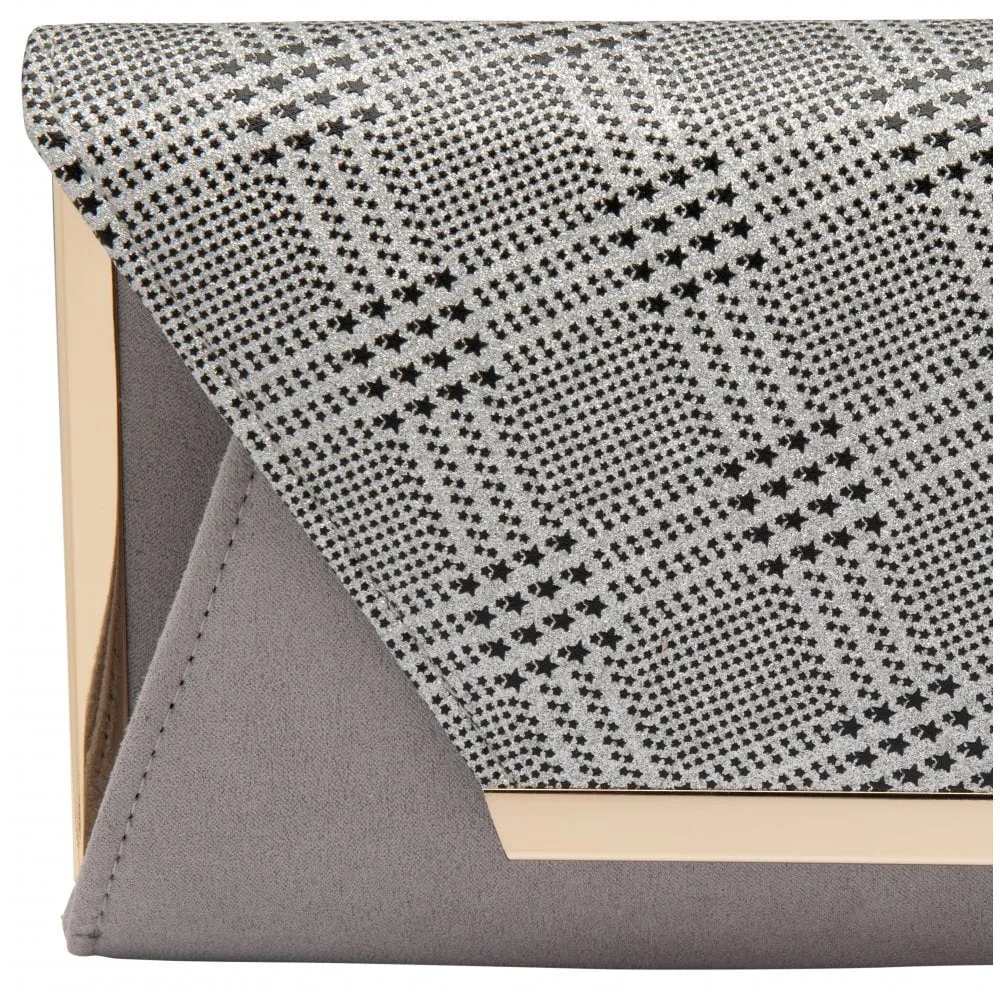 LOTUS Martha Silver Check Clutch Bag