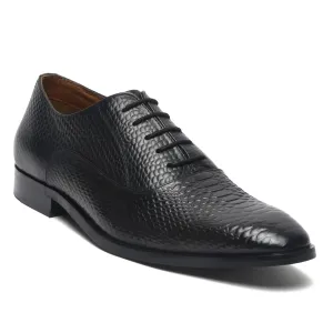 LOUIS STITCH Men's Style Devils Black Derby Shoes Handmade Formal Italian Leather Shoes for Men (EUSNJB) (Size- 8 UK)