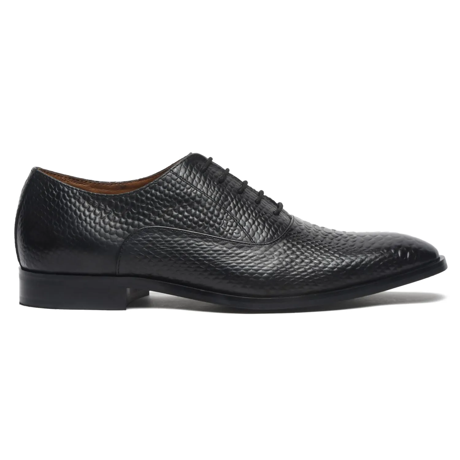 LOUIS STITCH Men's Style Devils Black Derby Shoes Handmade Formal Italian Leather Shoes for Men (EUSNJB) (Size- 8 UK)