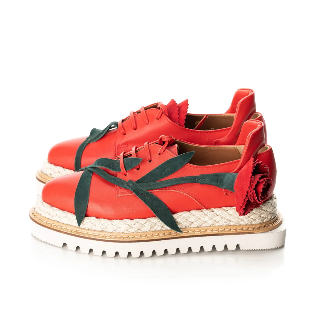 Make This Flower Great Again red leather shoes