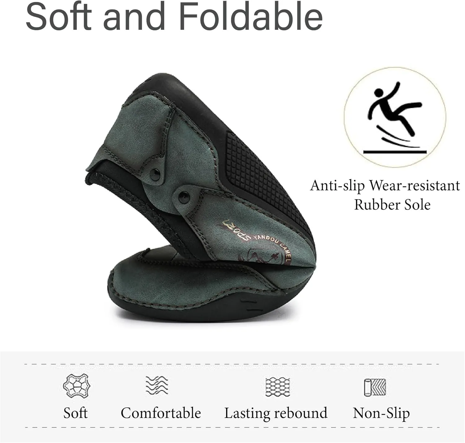 Mens Casual Leather Loafers Lightweight Soft Comfortable Oxfords Non-Slip Breathable Walking Driving Shoes