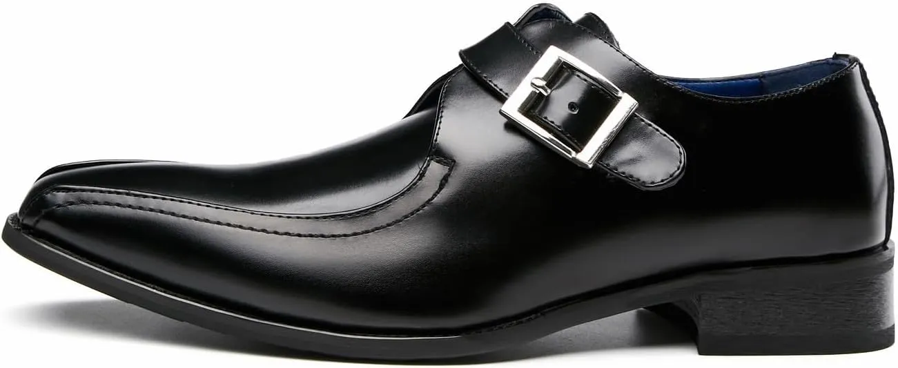 Men's Loafers & Slip-Ons Wedding Formal Dress Leather Business Casual Monk Strap Loafers Shoes for Men