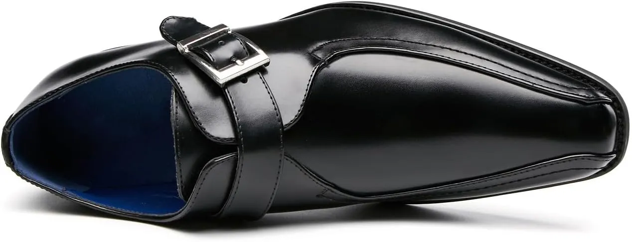 Men's Loafers & Slip-Ons Wedding Formal Dress Leather Business Casual Monk Strap Loafers Shoes for Men