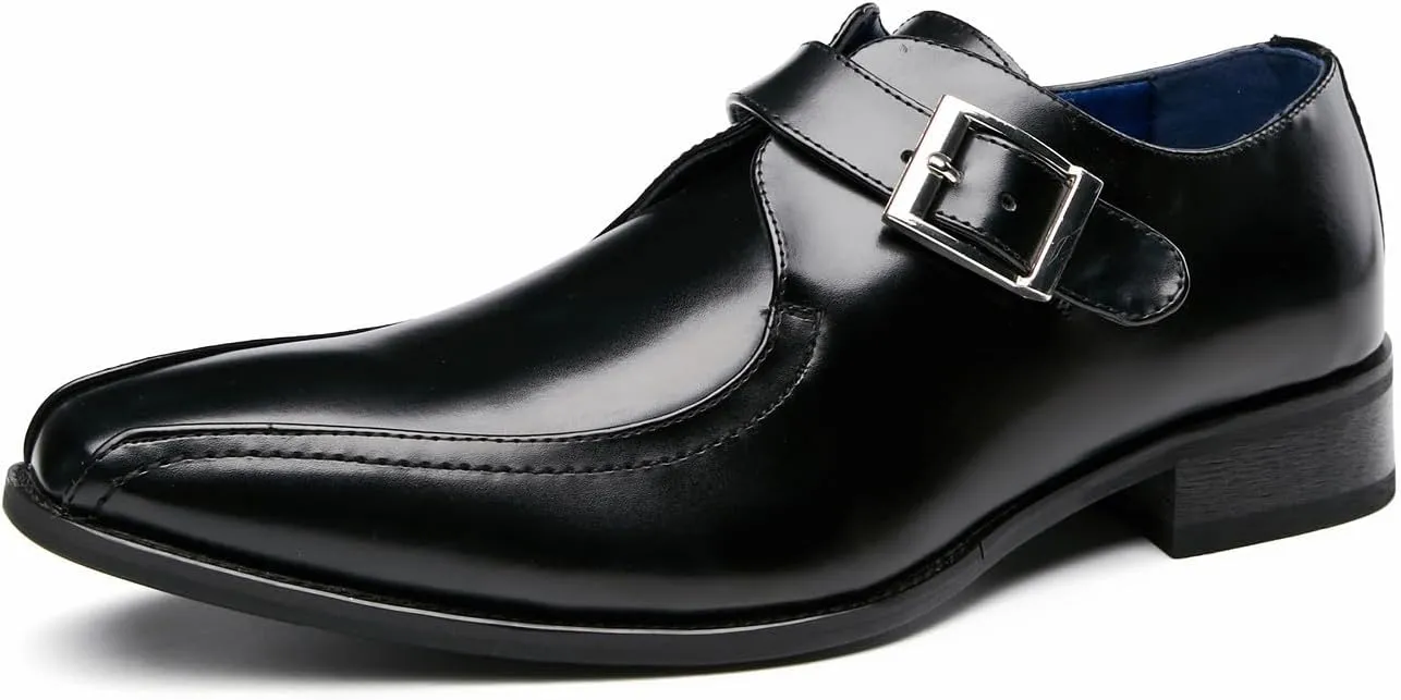 Men's Loafers & Slip-Ons Wedding Formal Dress Leather Business Casual Monk Strap Loafers Shoes for Men