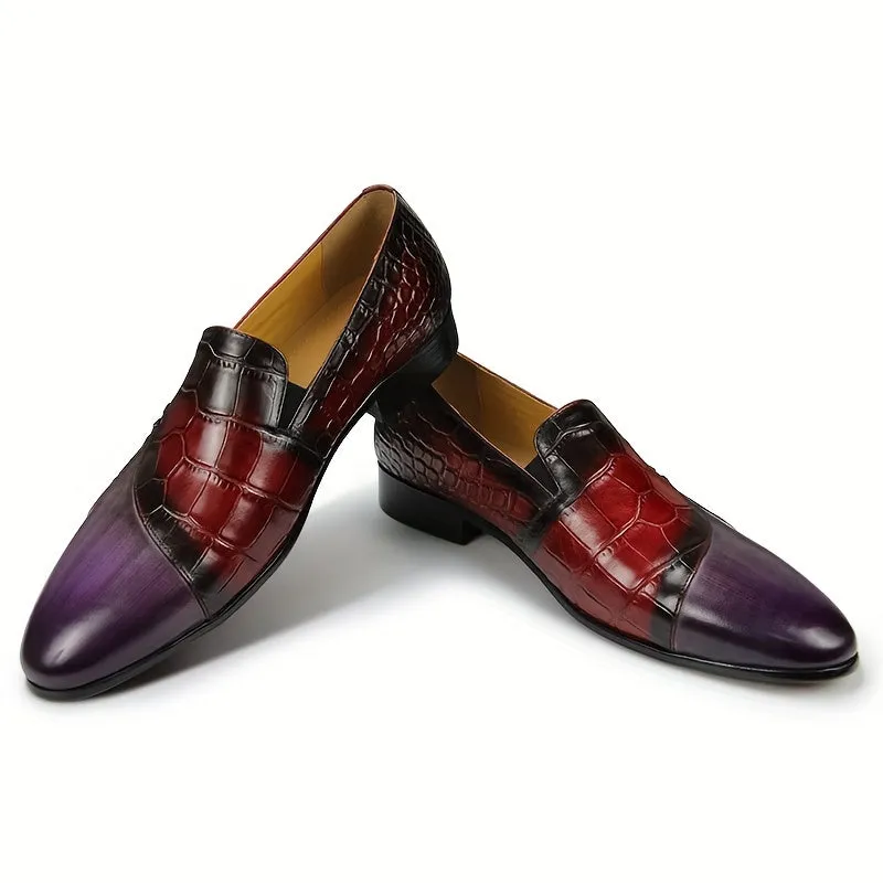 Men's Low Top Stylish Round Toe Vintage Dress Shoes
