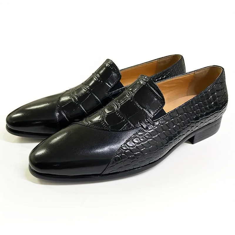 Men's Low Top Stylish Round Toe Vintage Dress Shoes