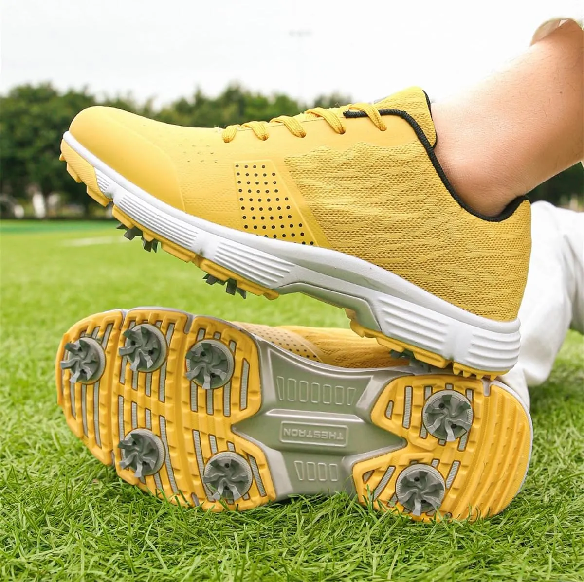 Men's Non Slip Golf Shoes Breathable Casual Walking Sneakers Fashion Mesh Workout Sports Trainer