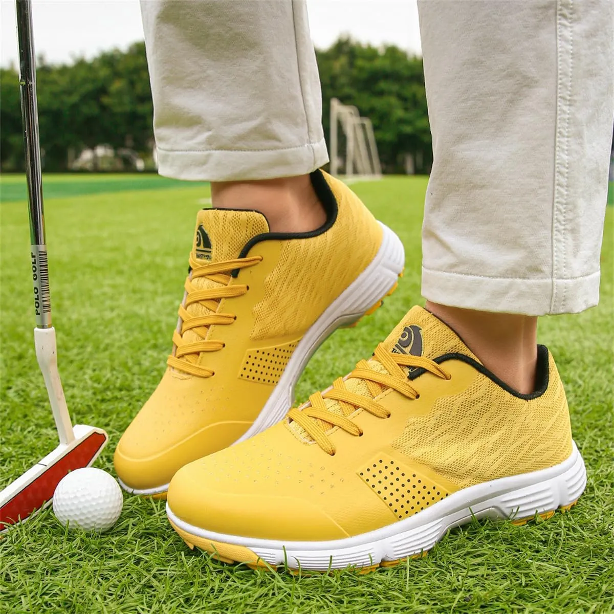 Men's Non Slip Golf Shoes Breathable Casual Walking Sneakers Fashion Mesh Workout Sports Trainer