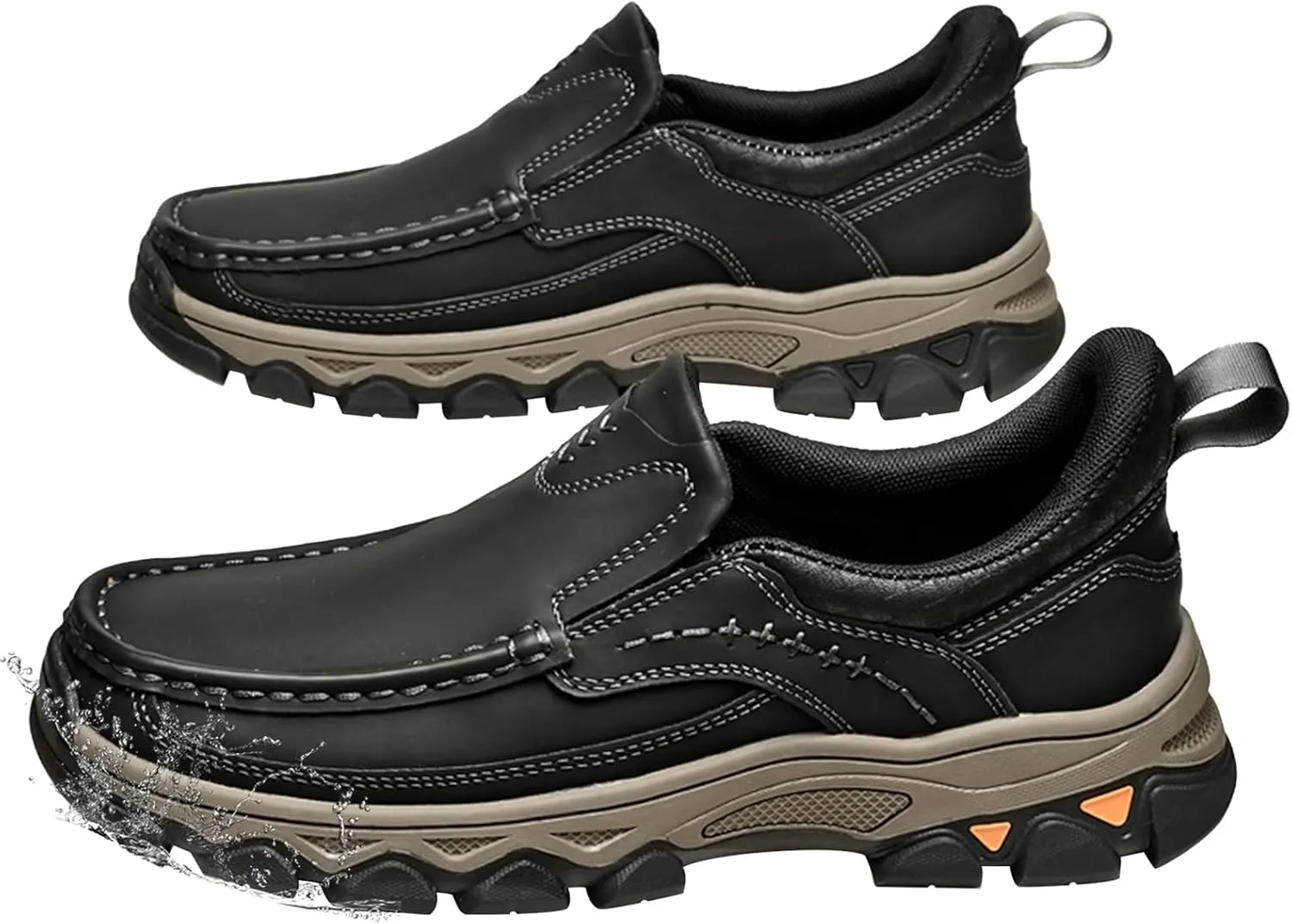 Men's Slip On Loafers, Water-Resistant Lightweight No Laces Moccasins Comfortable Casual Business Dress Hiking Shoes for Wedding Walking