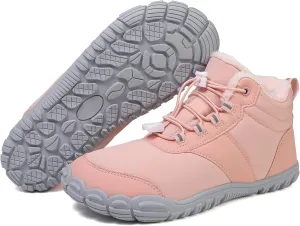 Men's Women's Winter Barefoot Hiking Boots, Slip On Warm Zero Drop Snow Boot, Wide Toe Box Ankle boots, Minimalist Waterproof Shoes, Five Finger Sneakers Hike Shoes for Hiking Walking Outdoor Unisex