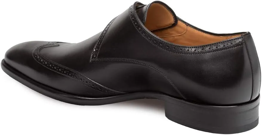 Mezlan - Forest - Men's Wing Tip Monk Strap - Hand-Burnished European Calfskin with Saddle Shoe Accents - Handcrafted in Spain