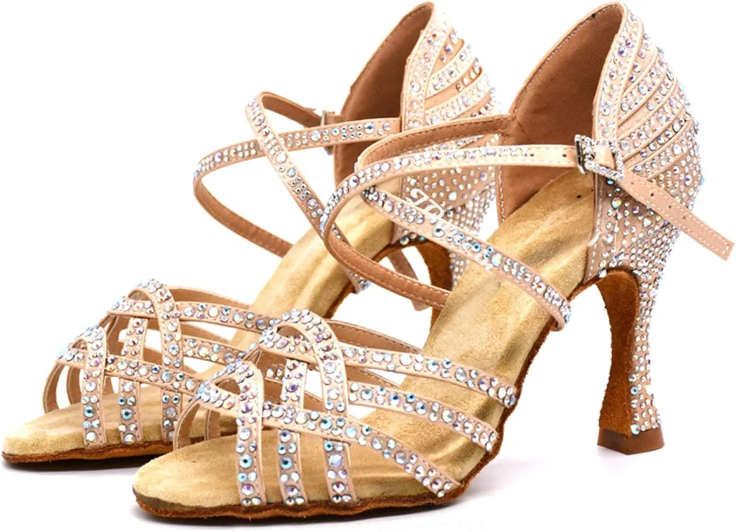 Minishion Women's Fashion Latin Crystals Dance Shoes Wedding Prom Sandals