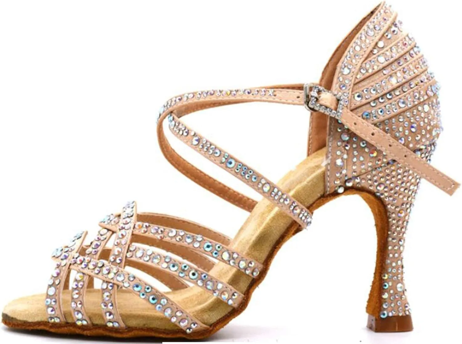 Minishion Women's Fashion Latin Crystals Dance Shoes Wedding Prom Sandals