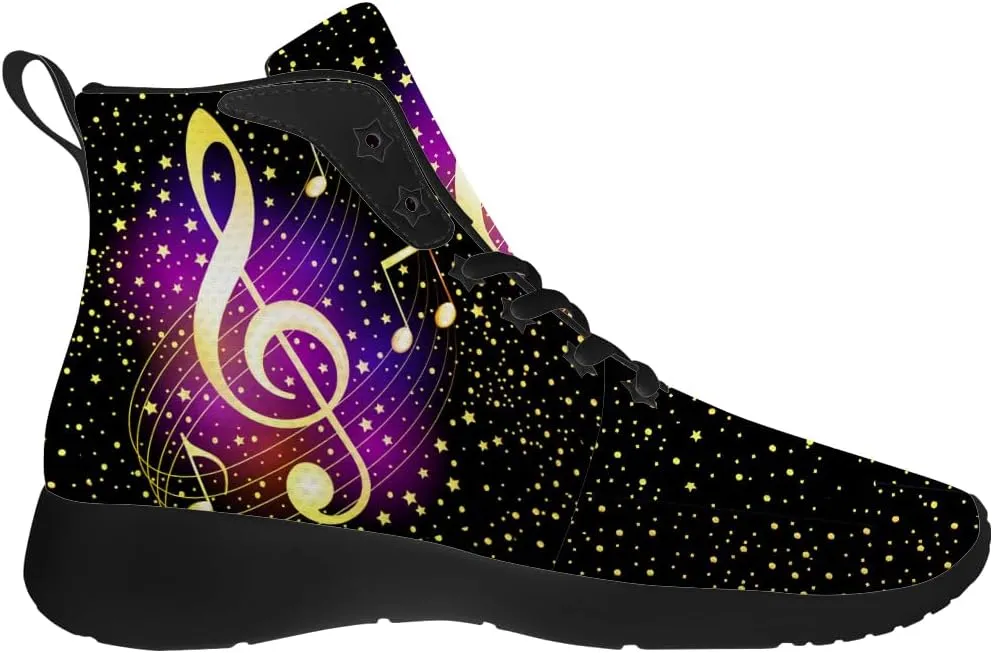 Music Shoes for Women Men Music Note High Top Sneakers High Top Shoes Gifts for Men Women