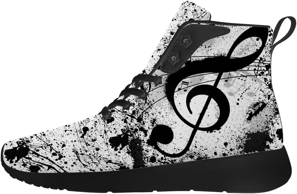 Music Shoes for Women Men Music Note High Top Sneakers High Top Shoes Gifts for Men Women