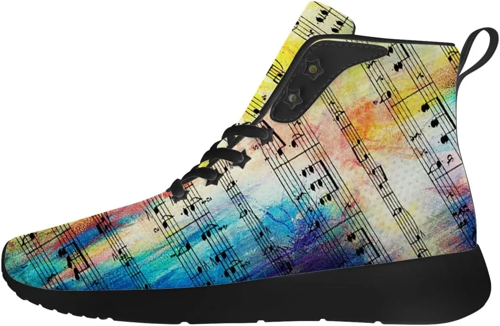 Music Shoes for Women Men Music Note High Top Sneakers High Top Shoes Gifts for Men Women