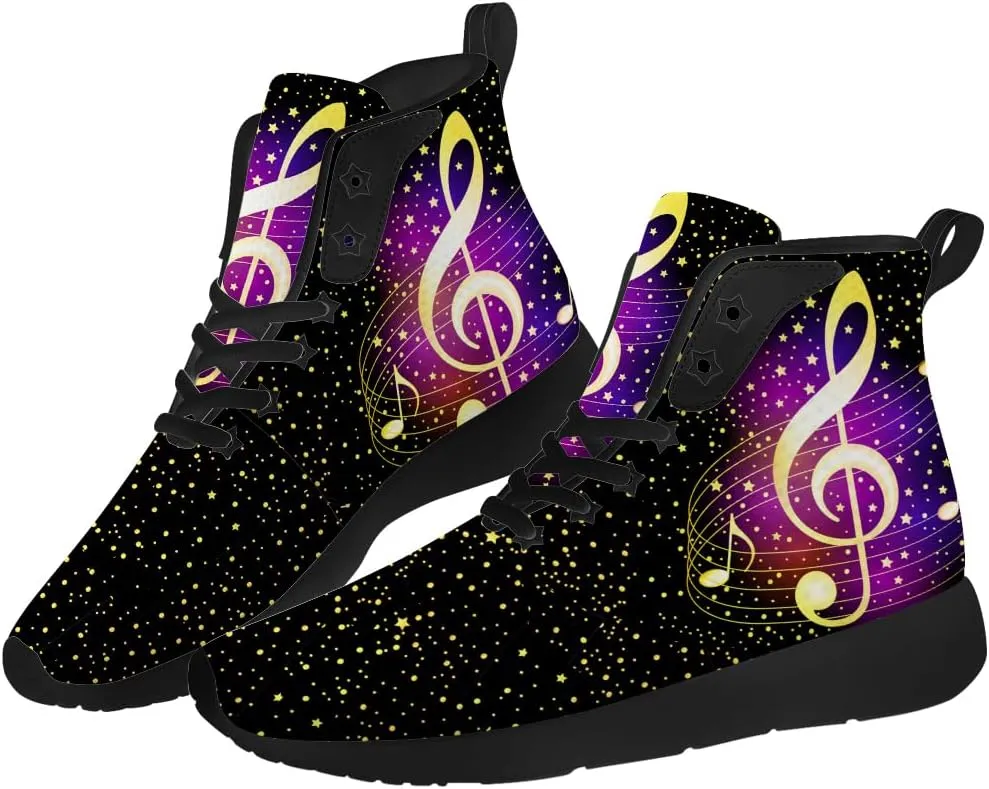 Music Shoes for Women Men Music Note High Top Sneakers High Top Shoes Gifts for Men Women