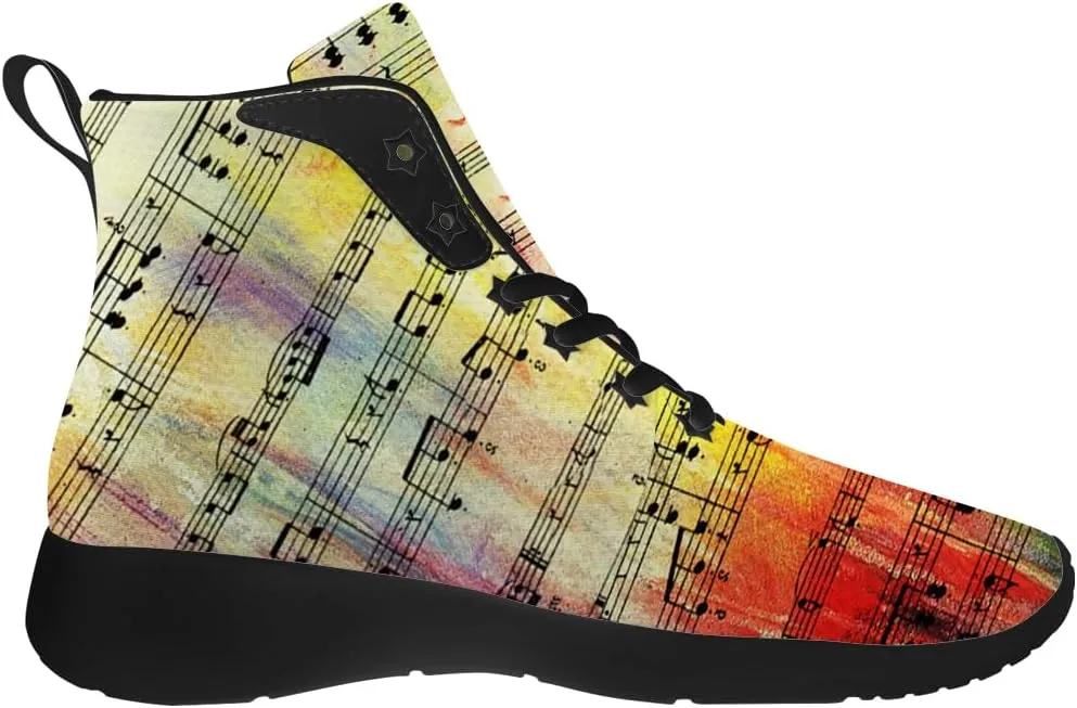 Music Shoes for Women Men Music Note High Top Sneakers High Top Shoes Gifts for Men Women