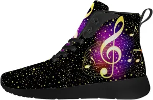 Music Shoes for Women Men Music Note High Top Sneakers High Top Shoes Gifts for Men Women