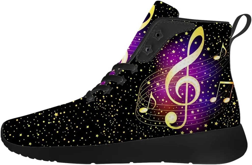 Music Shoes for Women Men Music Note High Top Sneakers High Top Shoes Gifts for Men Women
