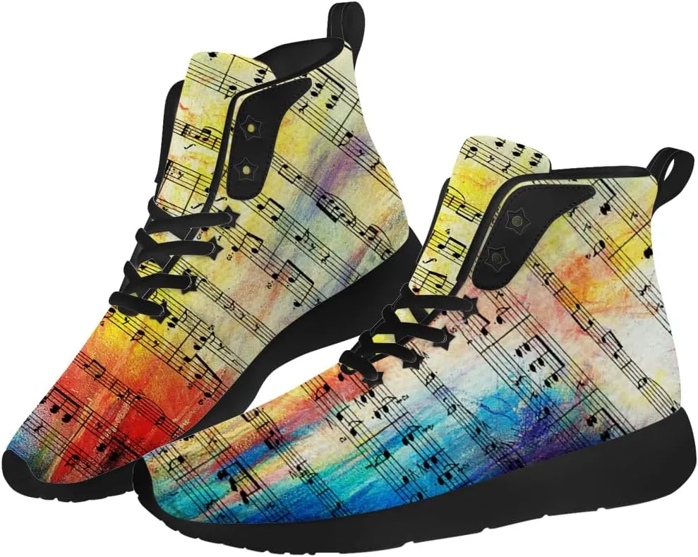 Music Shoes for Women Men Music Note High Top Sneakers High Top Shoes Gifts for Men Women