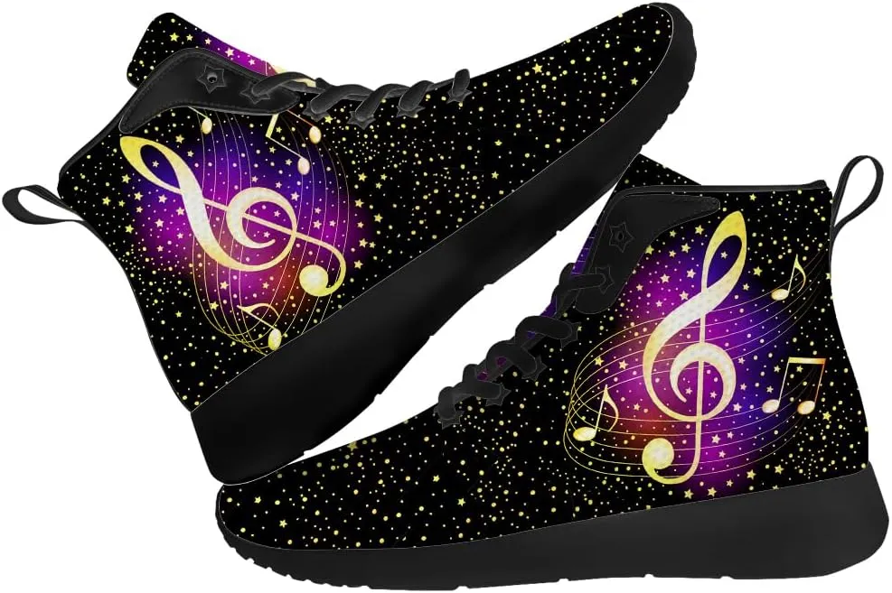 Music Shoes for Women Men Music Note High Top Sneakers High Top Shoes Gifts for Men Women