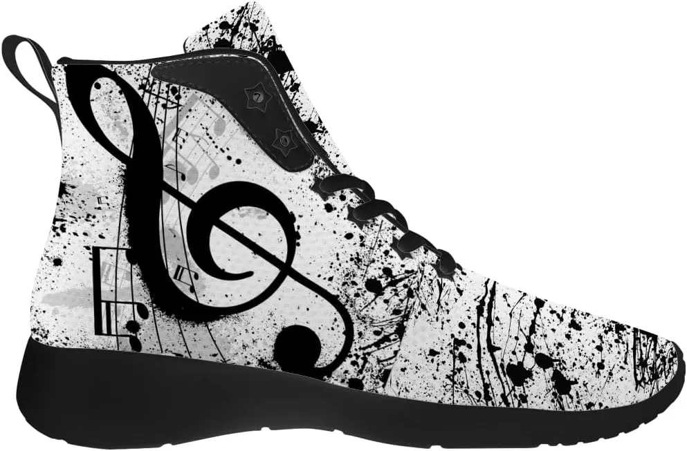 Music Shoes for Women Men Music Note High Top Sneakers High Top Shoes Gifts for Men Women