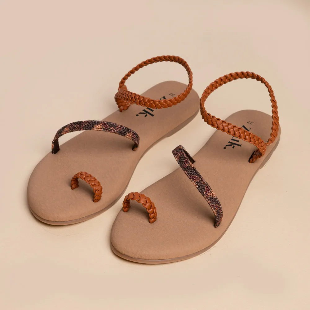 Mysore Garden Brown Braided Sandal