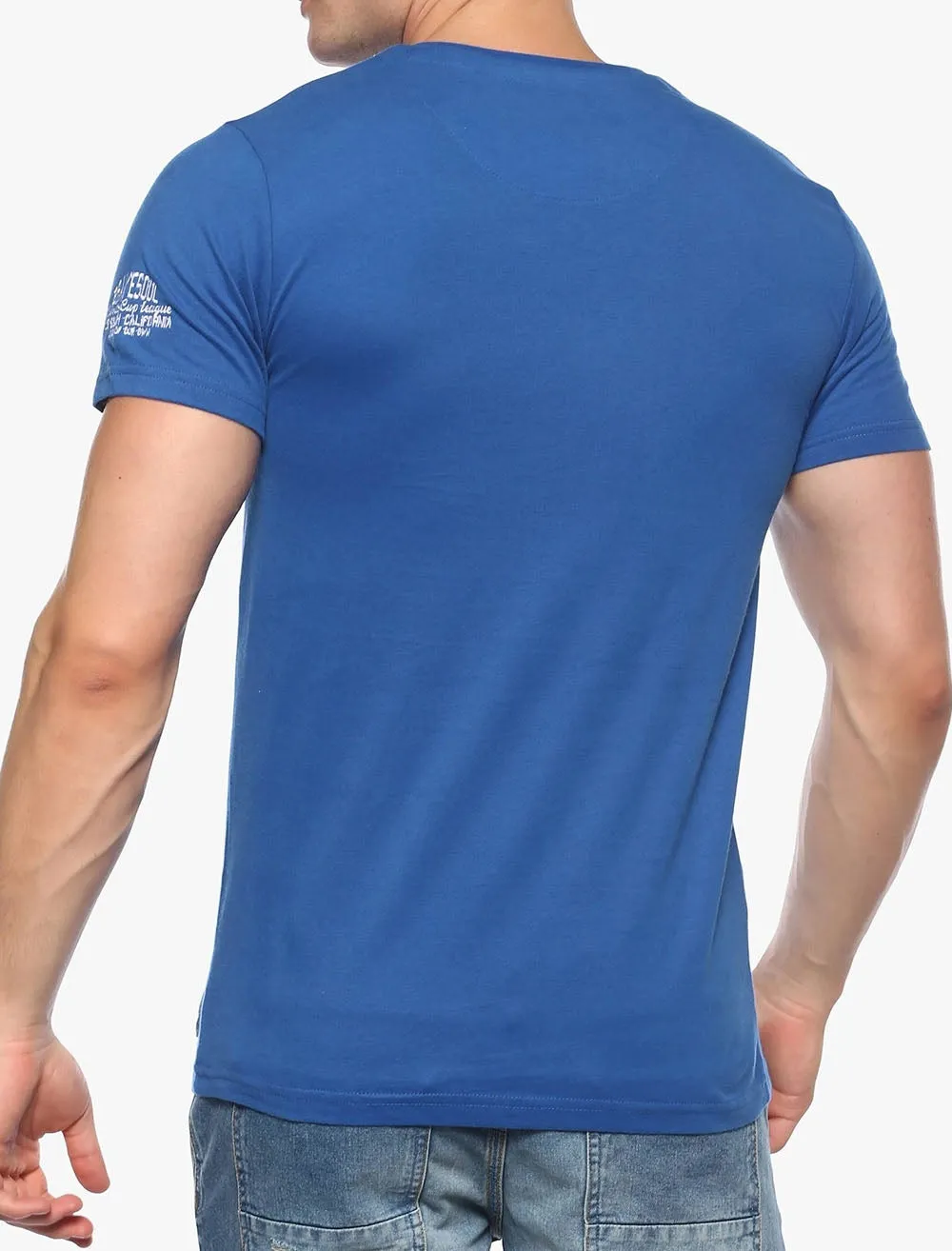 Odyssey Varsity Crew Neck T-Shirt in Blue