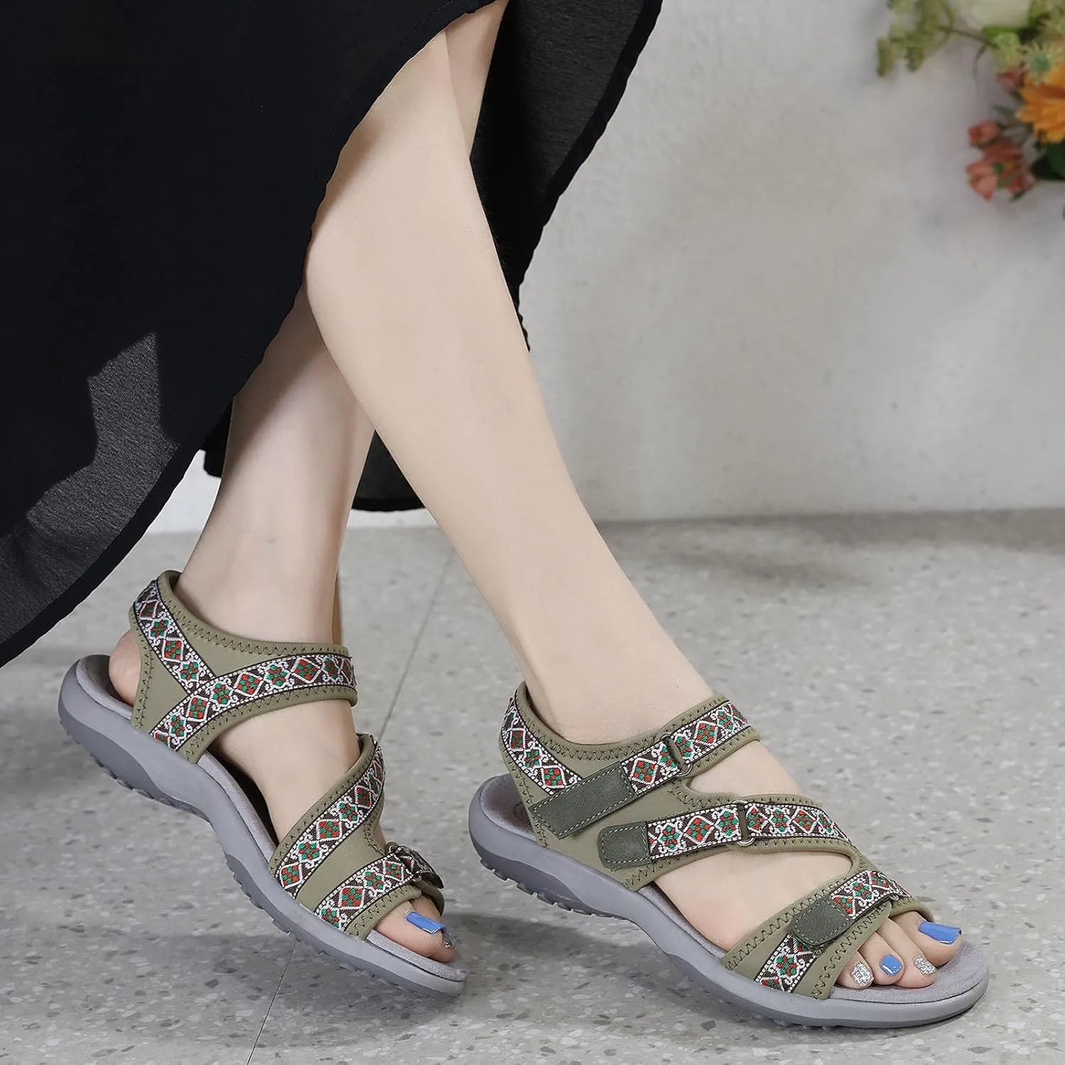 Orthopedic Sandals for Women,Womens Hiking Comfortable Walking Sandals Athletic Water Sandal with Adjustable Straps