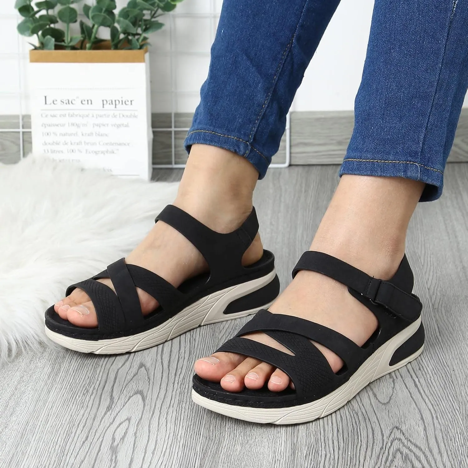 Orthopedic Sandals for Women,Women's Hiking Sandals Comfortable Walking Shoes for Women Summer Beach Athletic Sandal
