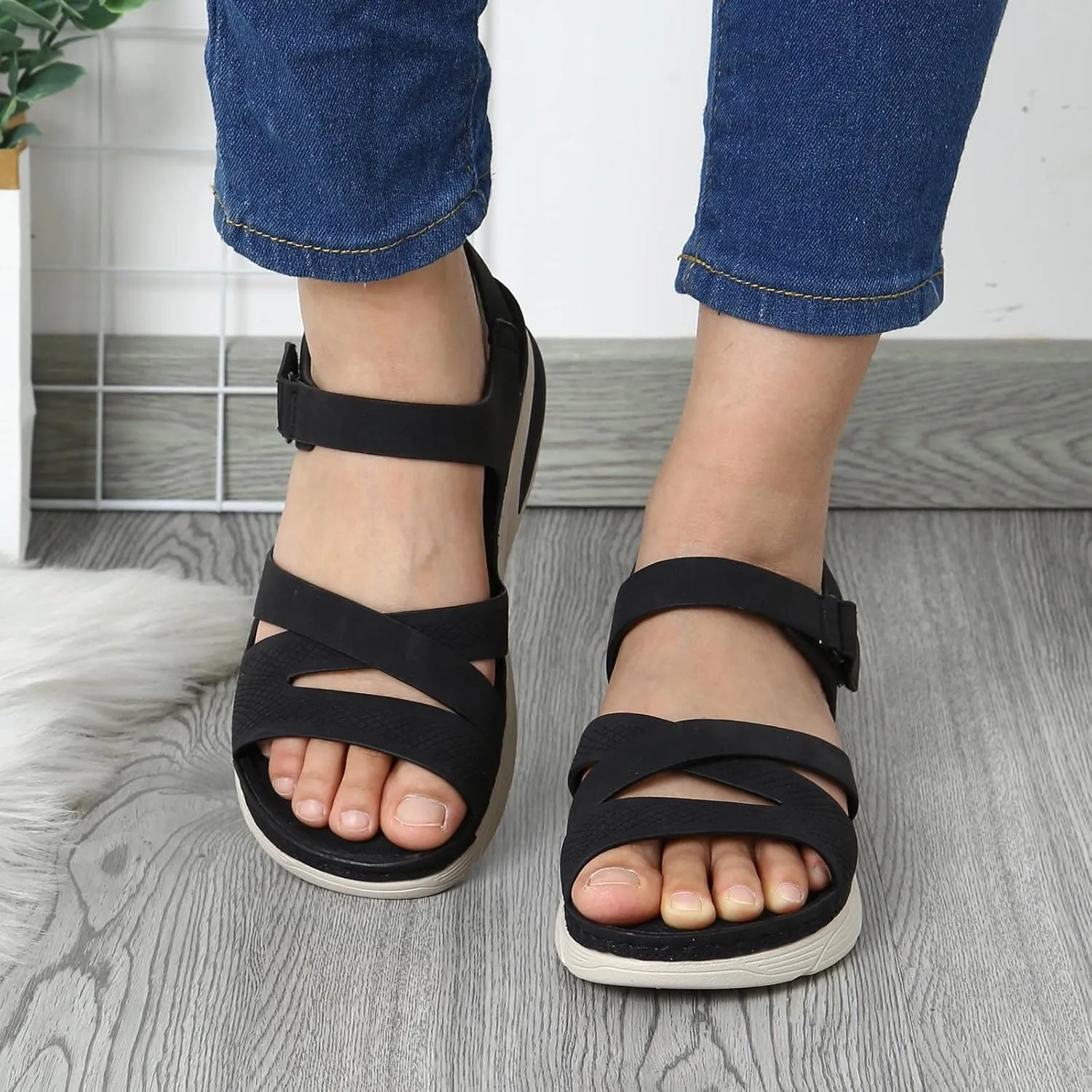 Orthopedic Sandals for Women,Women's Hiking Sandals Comfortable Walking Shoes for Women Summer Beach Athletic Sandal