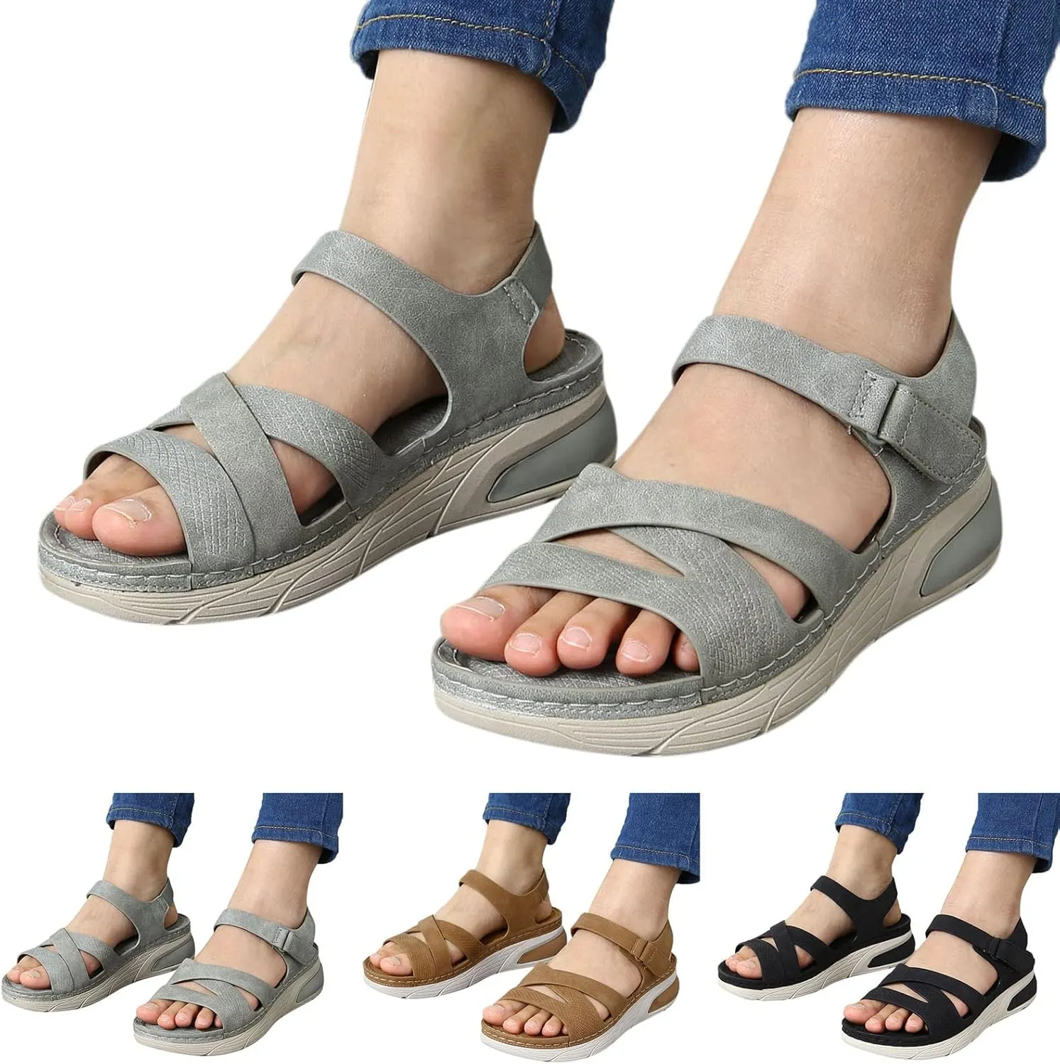 Orthopedic Sandals for Women,Women's Hiking Sandals Comfortable Walking Shoes for Women Summer Beach Athletic Sandal