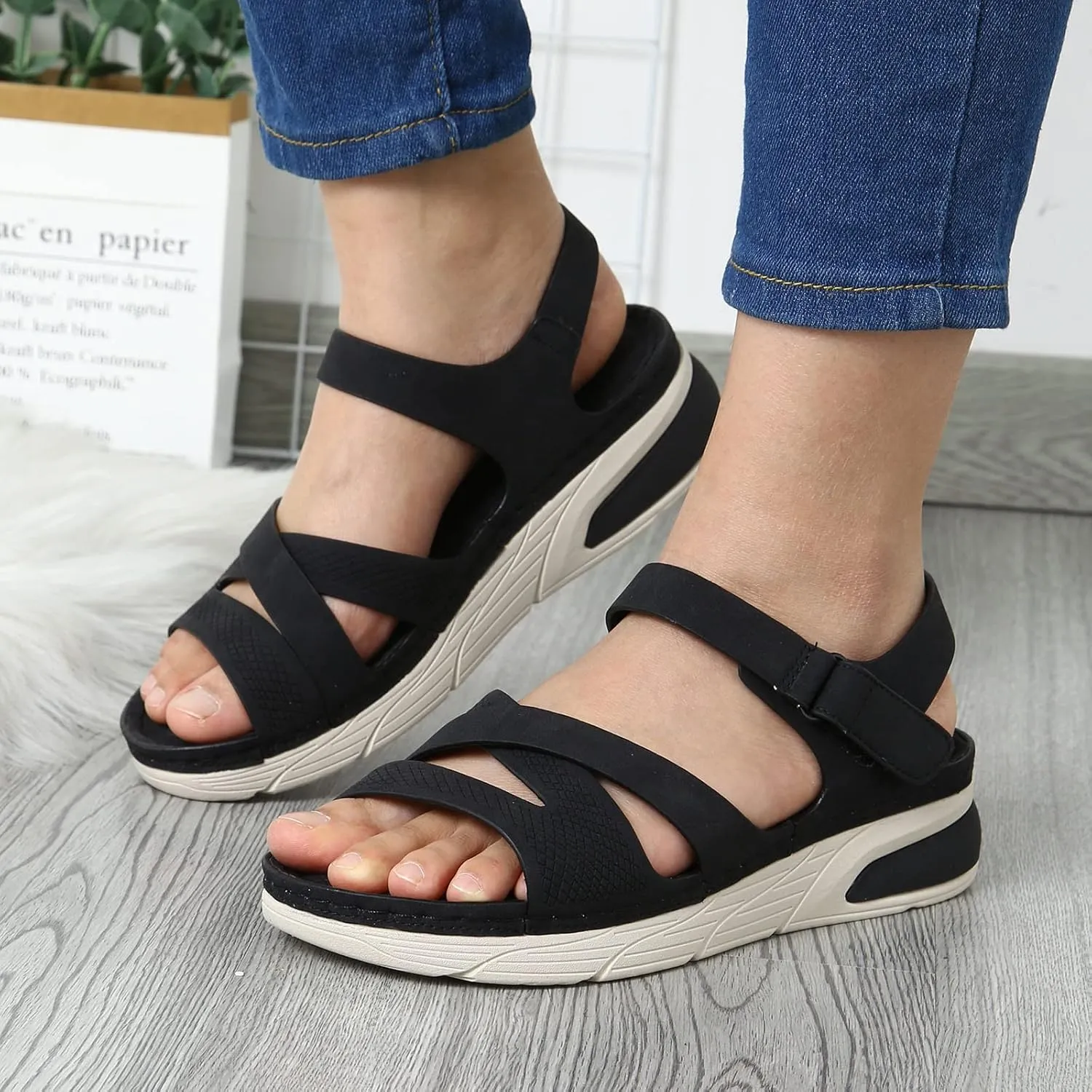 Orthopedic Sandals for Women,Women's Hiking Sandals Comfortable Walking Shoes for Women Summer Beach Athletic Sandal