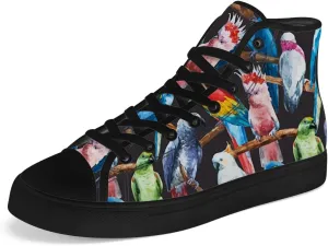 Parrot High Top Canvas Shoes for Men Women Bird High Top Sneakers Lace Up Casual Shoes Gifts for Dad Mom